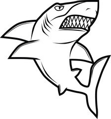 Vector illustration of an angry shark