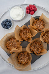 healthy home made granola cups with greek yogurt