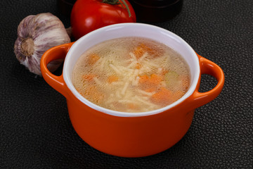 Chicken soup with noodles