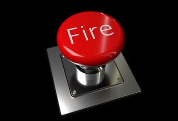 Fire big red button. 3d rendering