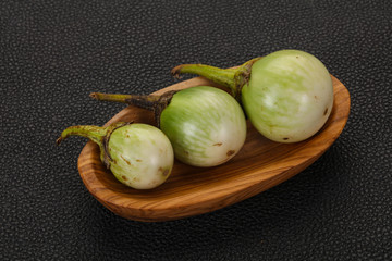 Asian green eggplant - ready for cooking