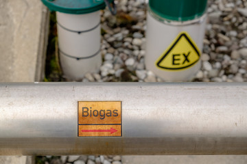 Gasleitung in Biogas-Anlage