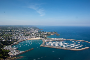 Aerial view of ISaint quay portrieux in Brittany, France