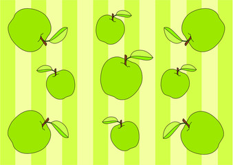 Apple green  Wrapping paper and Wale Design pattern background illustration vector