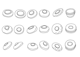 Line Cookie on white background illustration vector 