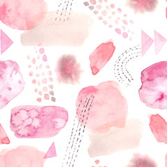 Seamless pattern with watercolor textured splash