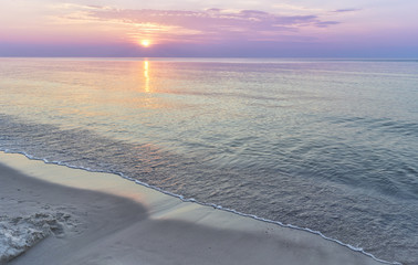 Beautiful summer sunset over Baltic Sea.