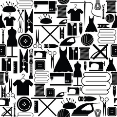 sewing seamless pattern background icon. - 280695568