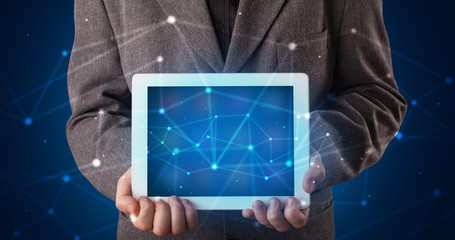 Formal hand in a dark space with virtual connection network concept