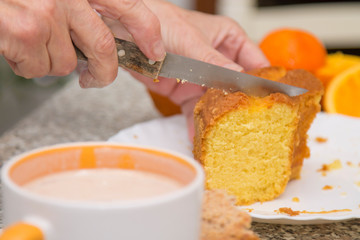 breakfast with coffee and orange juice
