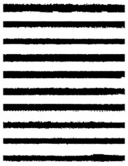 Obraz premium Set of grunge lines. Dirty line of paint from the roller. Torn strips of ink. Traces of the brush strokes with a dry brush