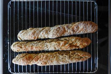 Stockholm, Sweden Fresh homemade baguettes.