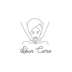 beauty face spa logo, therapy relax, template,herbal