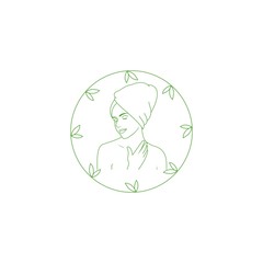 beauty face spa logo, therapy relax, template,herbal