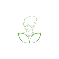 beauty face spa logo, therapy relax, template,herbal