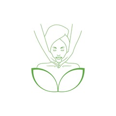 beauty face spa logo, therapy relax, template,herbal