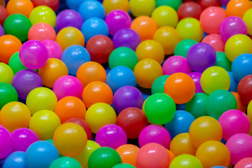 Fototapeta na wymiar color plastic balls on children's playground