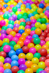 Fototapeta na wymiar color plastic balls on children's playground