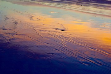 Sand reflecting sunset