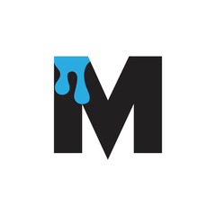 letter m melting fluid design vector