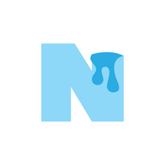 letter n melting fluid design vector