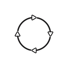 circle rotation arrow thin line symbol vector