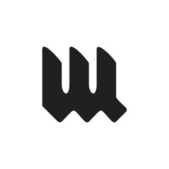 letter w simple geometric vintage logo vector