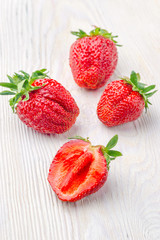strawberries on white background