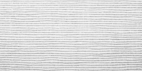 Panorama weave white and black fabric horizontal lines pattern texture background. Panoramic woven white and black textile texture surface