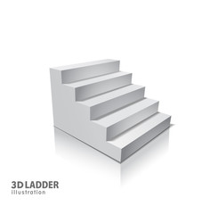 Design elements White stairs realistic illustration design with shadow on transparent background. 3D Stand on isolated. Illustration for promotional presentation