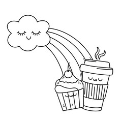 Kawaii of rainbow cartoon design