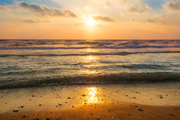 Obraz na płótnie Canvas magnificent sunset over the Mediterranean Sea, Israel