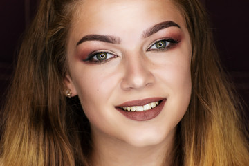 Obraz premium Portrait of girl with professional make-up.