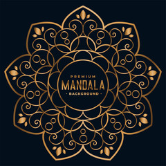 golden mandala floral decoration background