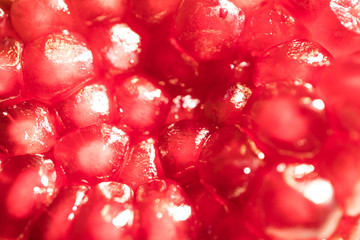 composition of ripe juicy pomegranate, berries pomegranate macro