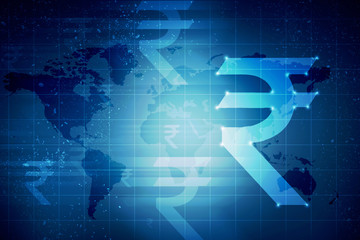 Rupee currency . 2D rendering illustration