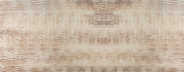 Beige or brown rustic wooden panorama texture background. Panoramic backdrop