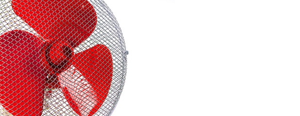 Working air fan on white background. Banner