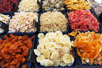 France. dried fruit on the market