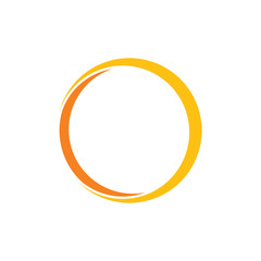circle geometric ring 3d flat logo vector