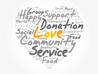 Love heart word cloud, emotion, marriage, valentine, friendship concept background