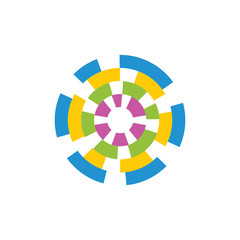 Fototapeta premium circle geometric rotation target dart symbol logo vector