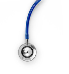 Close-up of a stethoscope isoated on white