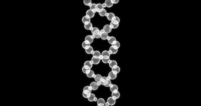 Hologram screen 3d of a polymer molecule or macromolecule - loop