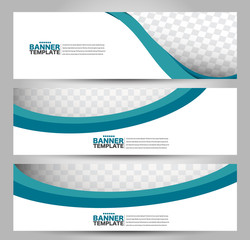 Banner template. Abstract background for design,  business, education, advertisement. Blue color. Vector illustration.