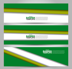 Banner template. Abstract background for design,  business, education, advertisement. Green color. Vector  illustration.