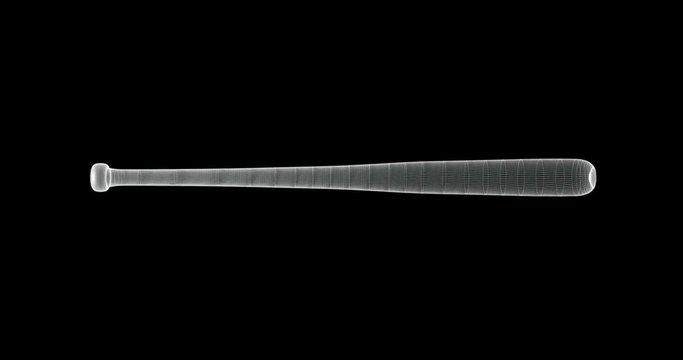 Hologram screen of a baseball bat - loop