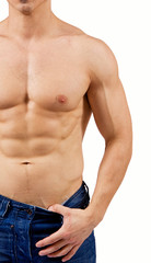 Fototapeta na wymiar Man with muscular chest