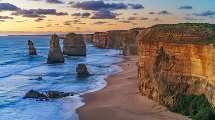 Fototapeta na wymiar twelve apostles at sunset,great ocean road at port campbell, australia 162
