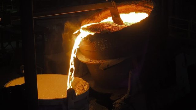 Molten Metal Factory Stock Video Footage